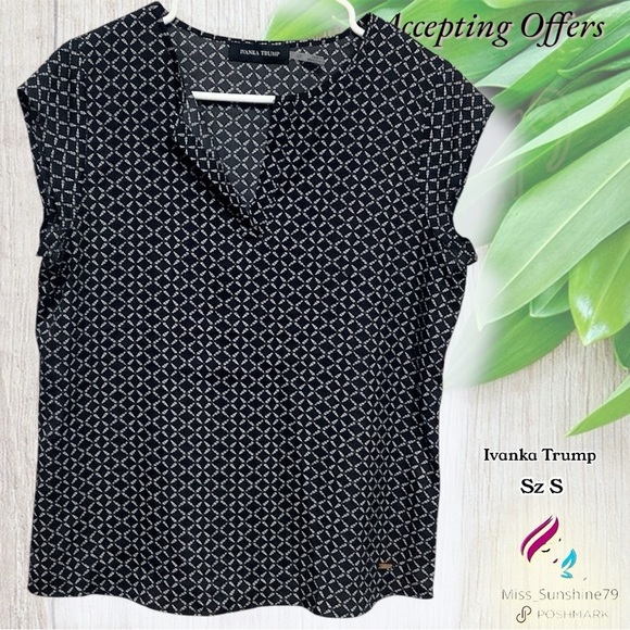 Ivanka Trump - Sz S - geometric pattern / diamonds all over sleeveless Top - Picture 1 of 5